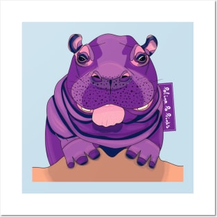 Smiley Hippo Posters and Art